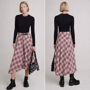 Maje Asymmetrical Flannel dress Academia Beige Size 36 Small